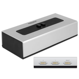   Delock 2 portos manuális, kétirányú DVI-kapcsoló (87664)