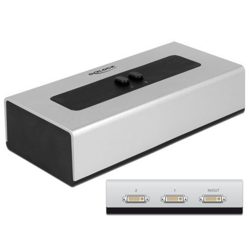 Delock 2 portos manuális, kétirányú DVI-kapcsoló (87664)