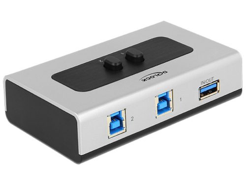 Delock 2 portos manuális, kétirányú USB 3.0-kapcsoló (87667)