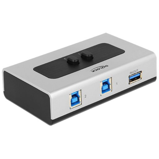 Delock 2 portos manuális, kétirányú USB 3.0-kapcsoló (87667)