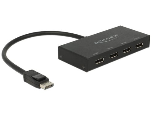 Delock Displayport 1.2-es elosztó 1 x Displayport-bemenet > 4 x Displayport-kimenet 4K