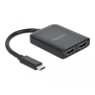   Delock Elosztó USB Type-C  csatlakozóval (DP alternatív mód támogatás)   2 db. HDMI MST / VXP (87755)