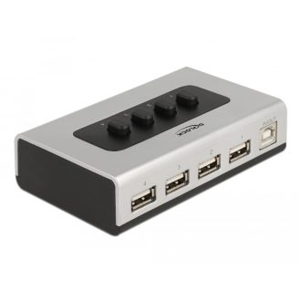   Delock Kétirányú USB 2.0 switch 1 db. B-típusú anya   4 db. A-típusú anya kézi átkapcsolással (87762)