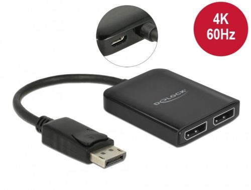 Delock DisplayPort 1.4 elosztó 1 x DisplayPort > 2 x DisplayPort MST