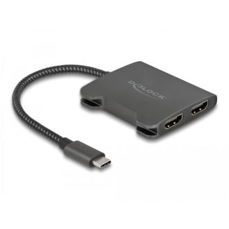   Delock Elosztó USB Type-C  csatlakozóval (DP alternatív mód támogatás)   2 db. HDMI MST (87778)