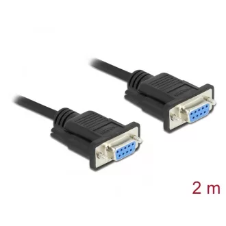   Delock Soros RS-232 D-Sub 9 kábel anya - anya null modem vékony csatlakozó kerettel - CTS / RTS auto (87785)