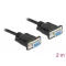 Delock Soros RS-232 D-Sub 9 kábel anya - anya null modem vékony csatlakozó kerettel - CTS / RTS auto (87785)