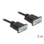 Delock Soros RS-232 D-Sub 9 kábel anya - anya null modem vékony csatlakozó kerettel - CTS / RTS auto (87785)