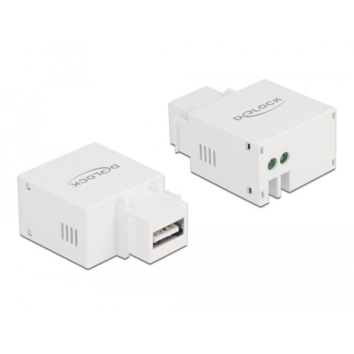 Delock 2,1 A-s, fehér, A-típusú USB töltő portos Keystone modul (87791)
