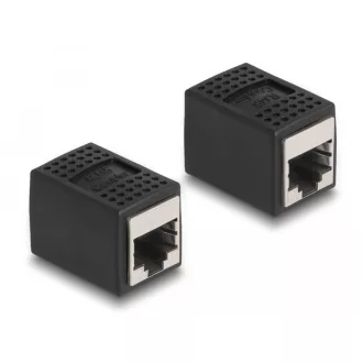 Delock Adapter RJ45 anya - RJ45 anya Cat.6A, fekete (87796)