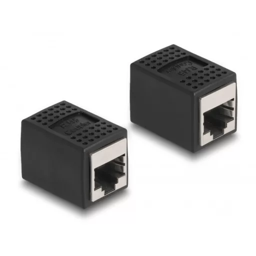 Delock Adapter RJ45 anya - RJ45 anya Cat.6A, fekete (87796)