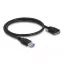 Delock Kábel USB 3.0 A-Típusú dugó - Micro-B Típusú dugó csavarokkal ellátott 0,5 m (87798)