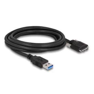   Delock Kábel USB 3.0 A-Típusú dugó - Micro-B Típusú dugó csavarokkal ellátott 2 m (87800)