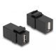 Delock Keystone modul, USB 2.0 A-csatlakozóhüvely > USB 2.0 A-csatlakozóhüvely, fekete (87829)