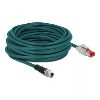   Delock Hálózati kábel M12 8 tűs X-kódú RJ45 csatlakozóhoz PVC borítás 10 m hosszú (87845)