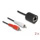 Delock Sztereo Audio bővítő RJ45 anya - 2 db. RCA apa Cat.5 akár 50 m 2 db-os szett