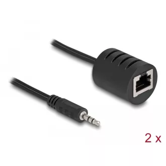  Delock Sztereo Audio bővítő RJ45 anya   3,5 mm-es sztereo jack apa Cat.5 akár 50 m 2 db-os szett (87858)