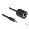 Delock Sztereo Audio bővítő RJ45 anya   3,5 mm-es sztereo jack apa Cat.5 akár 50 m 2 db-os szett (87858)
