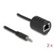 Delock Sztereo Audio bővítő RJ45 anya   3,5 mm-es sztereo jack apa Cat.5 akár 50 m 2 db-os szett