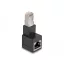 Delock RJ45 apa - RJ45 anya adapter Cat.6A 90  fokos szögben lefelé hajlítva (87862)