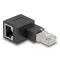 Delock RJ45 apa - RJ45 anya adapter Cat.6A 90  fokos szögben balra hajlítva (87863)