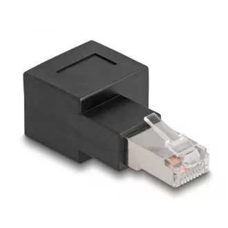   Delock RJ45 apa - RJ45 anya adapter Cat.6A 90  fokos szögben jobbra hajlítva (87864)