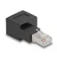 Delock RJ45 apa - RJ45 anya adapter Cat.6A 90  fokos szögben jobbra hajlítva (87864)
