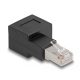 Delock RJ45 apa - RJ45 anya adapter Cat.6A 90  fokos szögben jobbra hajlítva (87864)