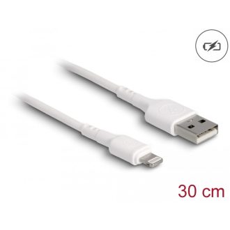  Delock USB töltő kábel iPhone , iPad , iPod  eszközökhöz fehér 30 cm (87866)