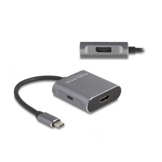   Delock USB Type-C  elosztó (DP Alt Mode) - 1 x HDMI + 1 x DisplayPort MST USB Type-C  PD-vel (87867)