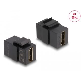   Delock Keystone modul, HDMI-csatlakozóhüvely > HDMI-csatlakozóhüvely, fekete (87875)