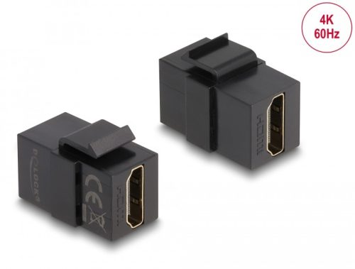 Delock Keystone modul, HDMI-csatlakozóhüvely > HDMI-csatlakozóhüvely, fekete (87875)