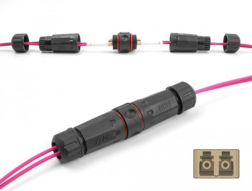 Delock optikai szálas kábel csatlakozó LC duplex anya LC duplex anya OM1/OM2 vízálló (87877)