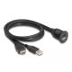 Delock HDMI-A kábel apa és A-típusú USB 2.0 apa - HDMI-A anya és A-típusú USB 2.0 anya 1m (87880)
