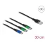 Delock 30 cm hosszú, USB töltő kábel 3 az 1 A-típusú apa Micro USB -, es 2 x USB Type-C  csatlakozáshoz (87883)