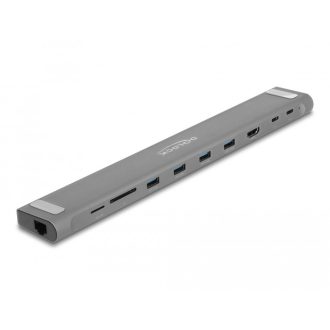   Delock USB Type-C , vékony dokkoló állomás 4K - HDMI / USB 3.2 Gen 1 / LAN / SD / PD 3.0 (87895)