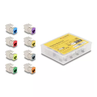   Delock Keystone Modul RJ45 anya - LSA Cat.6A eszközmentes beépítésű színes 8 db-os szett (87896)