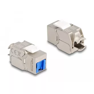   Delock Keystone Modul RJ45 anya - LSA Cat.6A eszköz nélkül használható kék por elleni fedővel (87898)