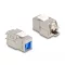 Delock Keystone Modul RJ45 anya - LSA Cat.6A eszköz nélkül használható kék por elleni fedővel (87898)