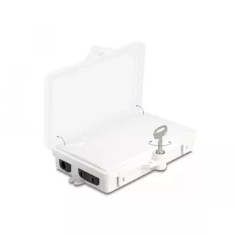   Delock Optikai szál elosztó doboz beltéri és kültéri használatra IP65 vízálló, zárható 2 portos fehér (87899)