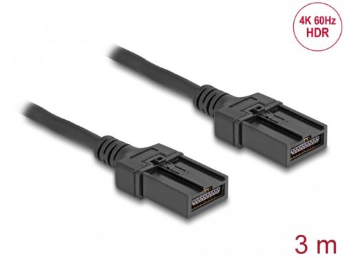 Delock HDMI önműködő kábel HDMI-E apa - HDMI-E apa kapcsolattal 3 m, 4K 60 Hz-s