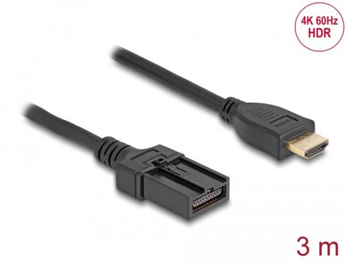 Delock HDMI önműködő kábel HDMI-A apa - HDMI-E apa kapcsolattal 3 m, 4K 60 Hz-s