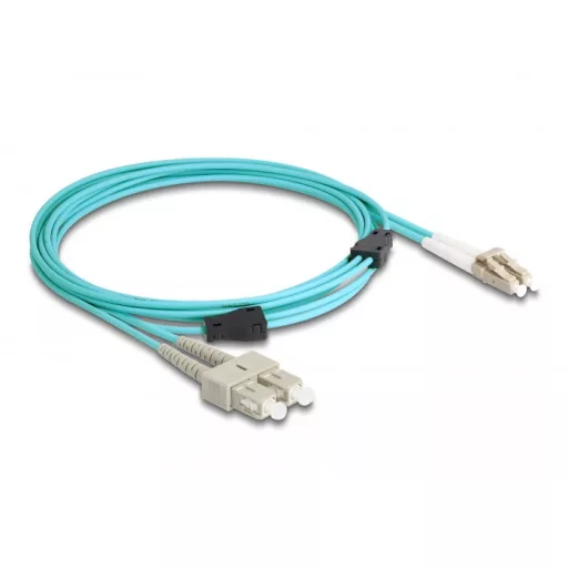 Delock Optikai kábel fém megerősítéssel LC Duplex - SC Duplex Multi-mód OM3 3 m (87912)