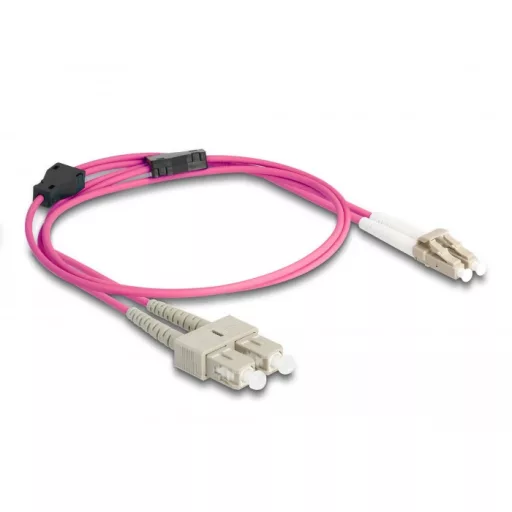 Delock Optikai kábel fém megerősítéssel LC Duplex - SC Duplex Multi-mód OM4 1 m (87916)