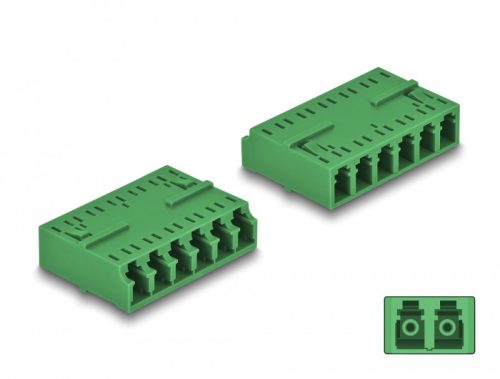 Delock Optikai szál kapcsolat HD LC Hexaplex anya - LC Hexaplex anya zöld (87925)