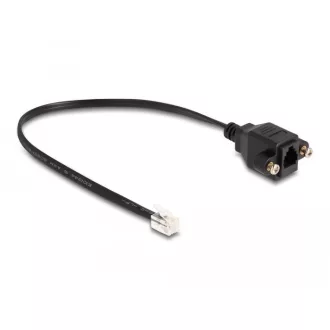   Delock RJ10 kábel apa - RJ10 anya beszereléshez 30 cm, fekete (87956)