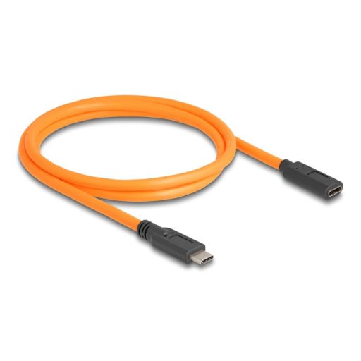 Delock USB 5 Gbps kábel USB Type-C  apa - USB Type-C  anya kötött felvételre 1 m narancs színű (87960)