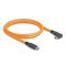 Delock USB 5 Gbps kábel USB Type-C  apa - USB Type-C  apa 90 -ban hajlított kötött felvételre 1 m narancs színű (87961)