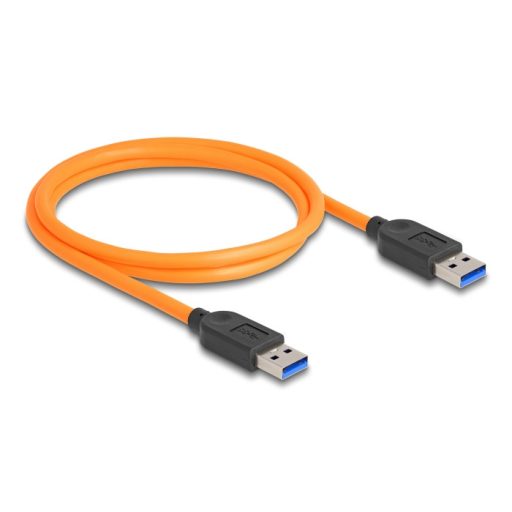 Delock USB 5 Gbps kábel A-típusú USB apa - A-típusú USB apa kötött felvételre 1 m narancs színű (87962)