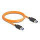 Delock USB 5 Gbps kábel A-típusú USB apa - A-típusú USB apa kötött felvételre 1 m narancs színű